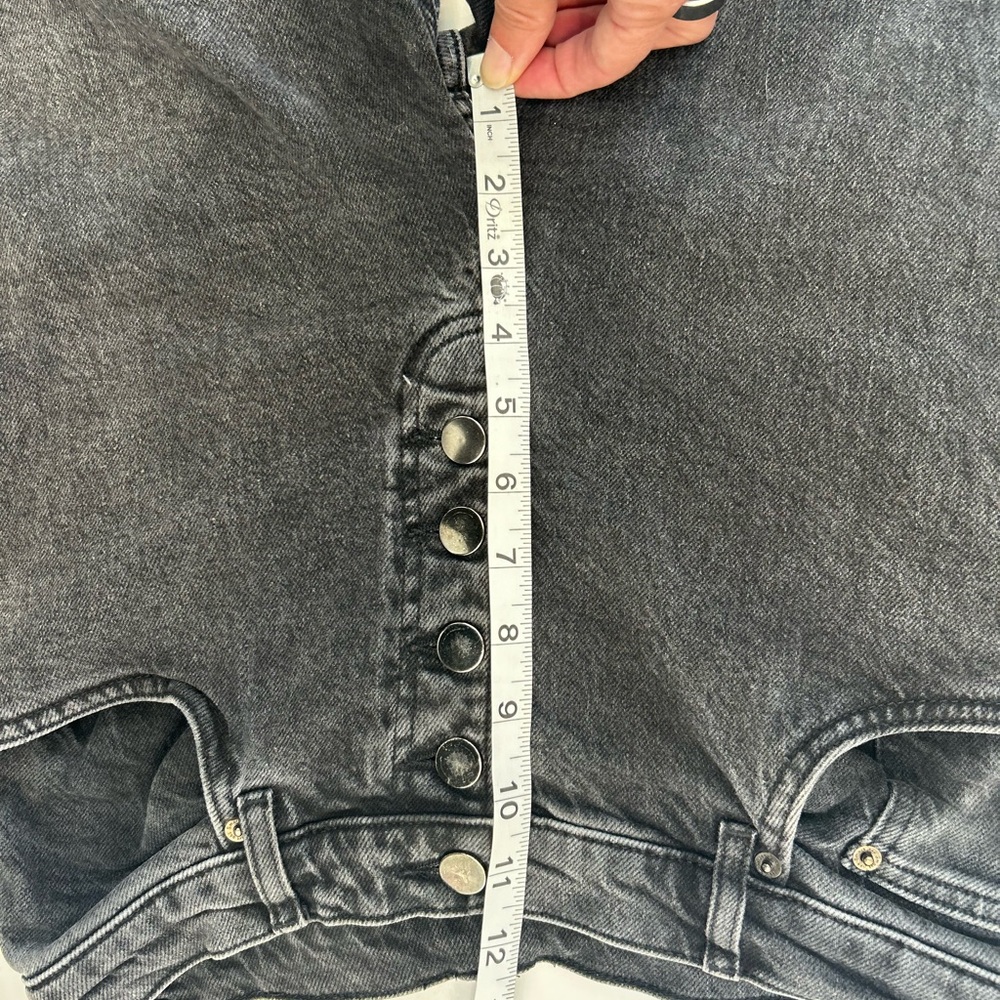 Reformation Cynthia Button Fly High Rise Straight Jeans - Washed Black - Picture 6 of 7